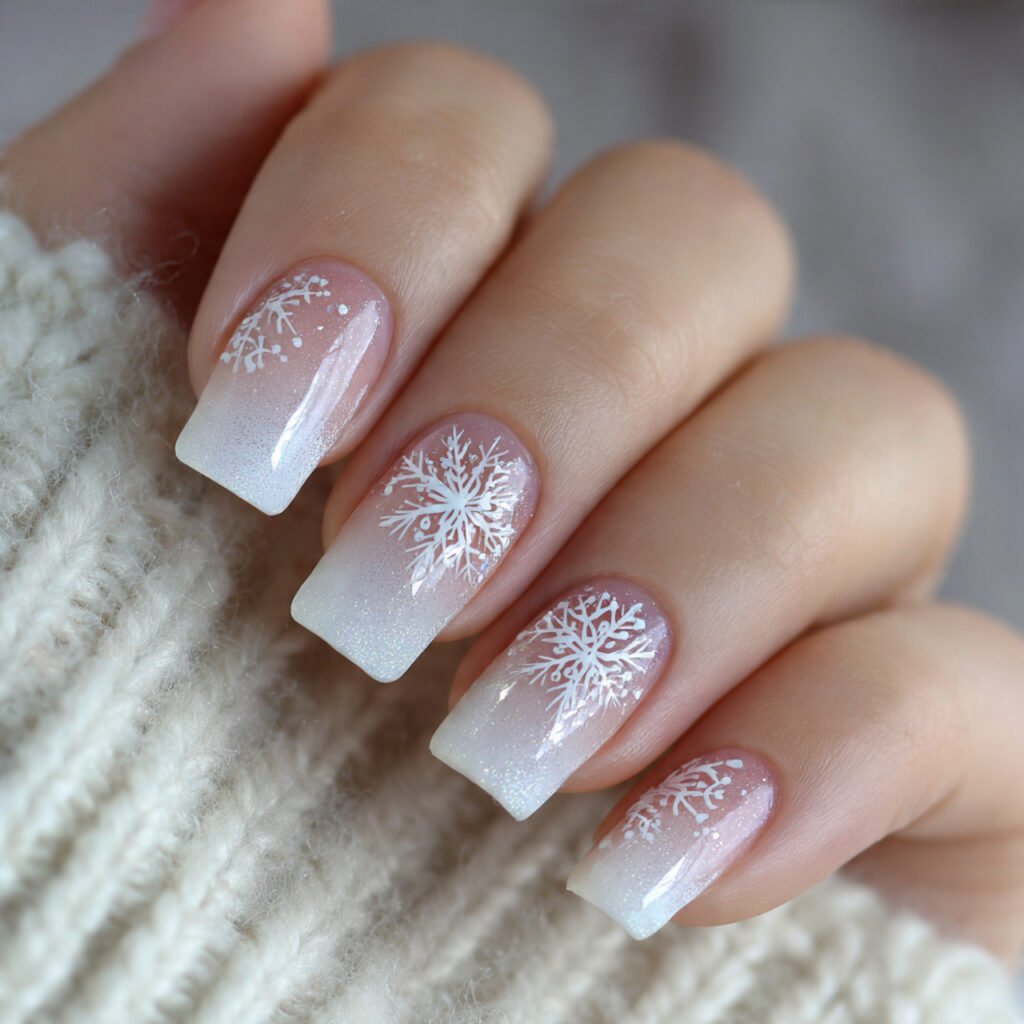 snowflake nail art attractive nails