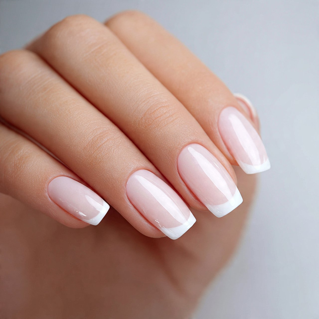 soft crme white french tip nails nature look nails