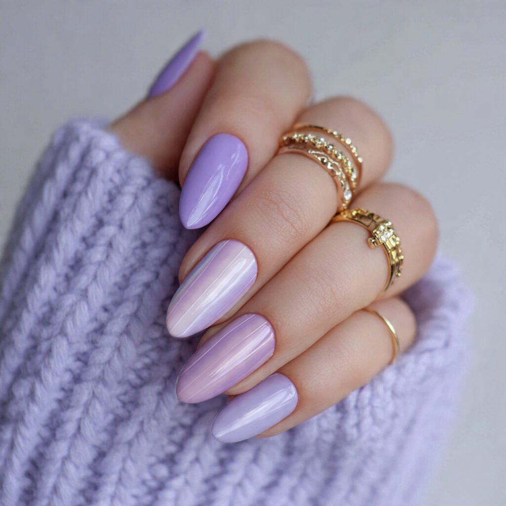 soft lavender hues attractive nails