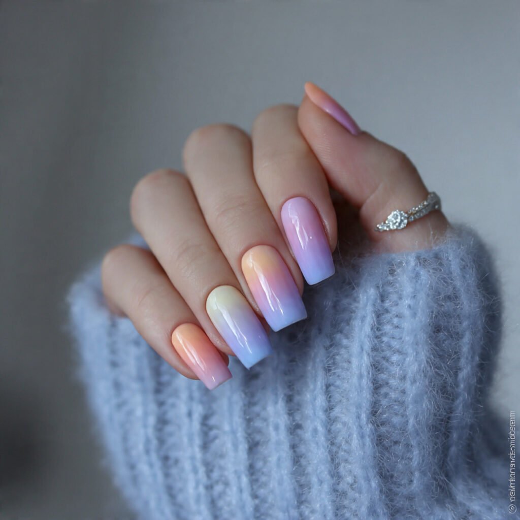 soft pastel ombr attractive nails