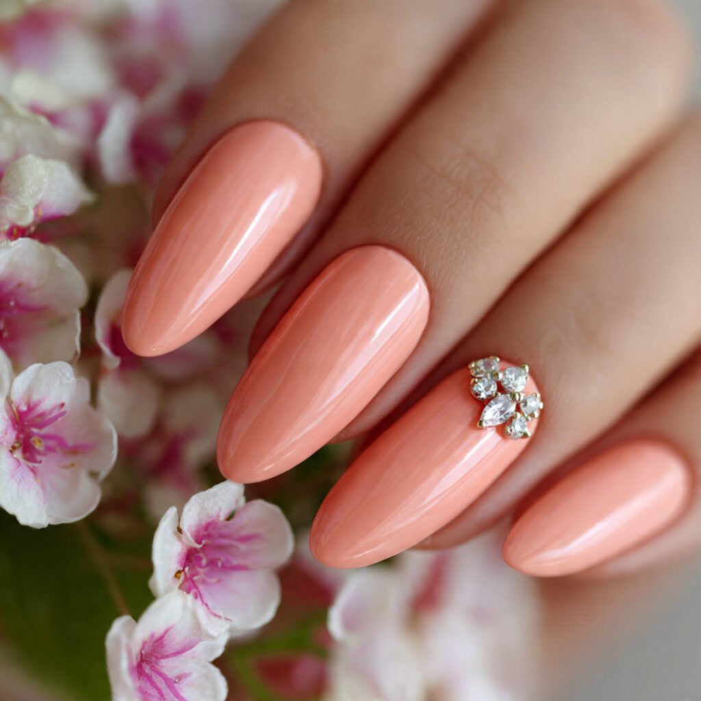 soft peach nails attractive nails