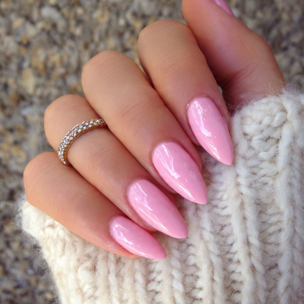 soft pink stiletto nails attractive nails