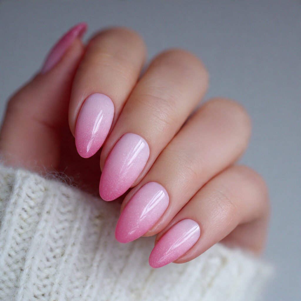 soft pink ombre nails