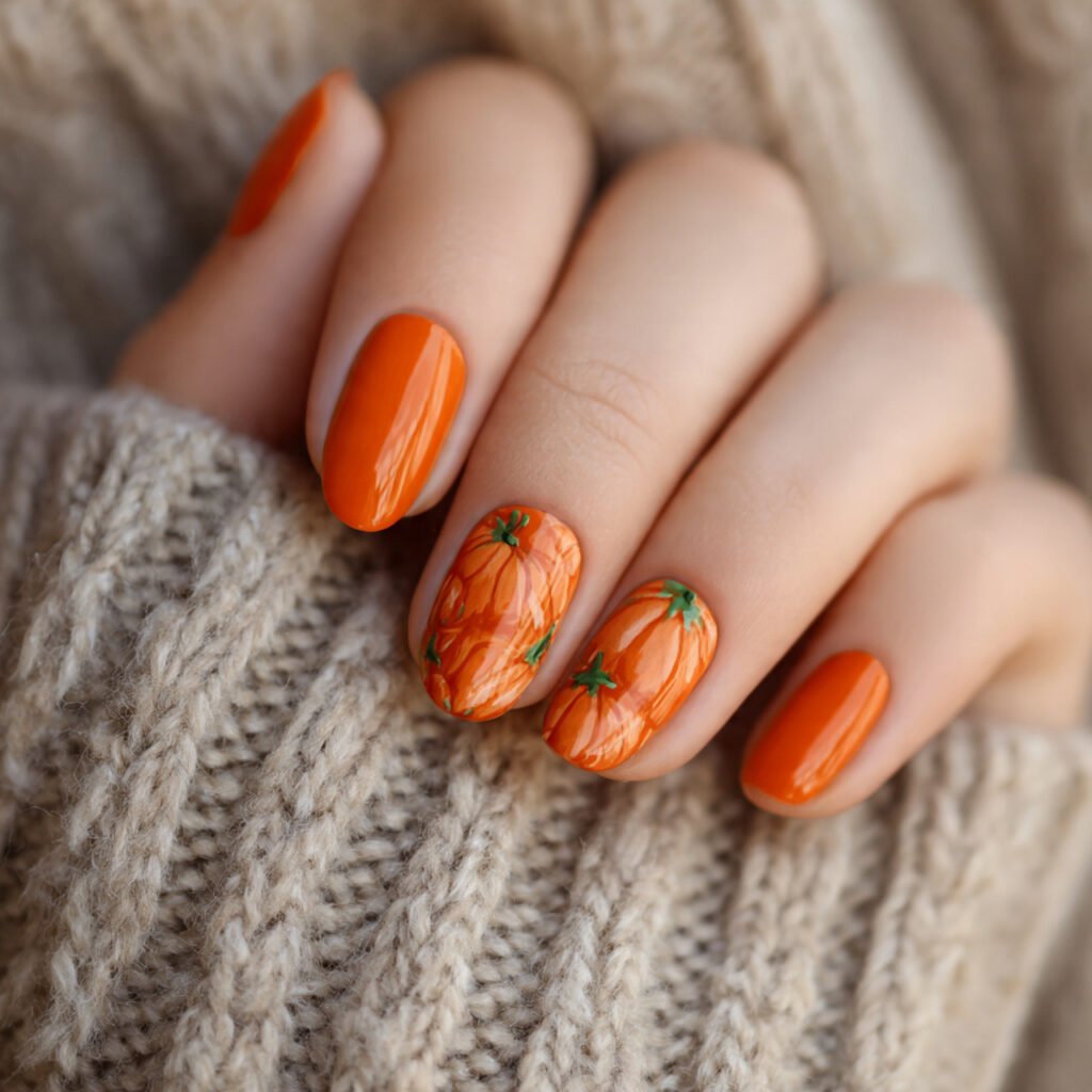 soft pumpkin nails attractive nails