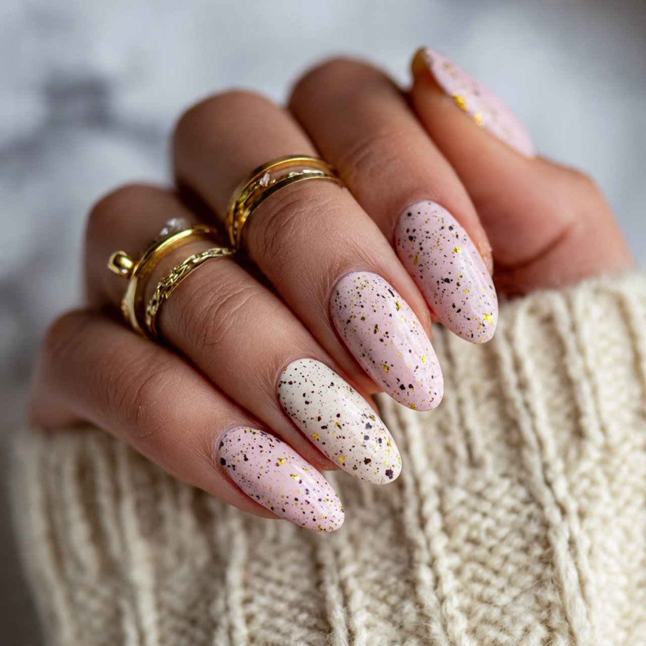 speckled eggshell nails attractive nails