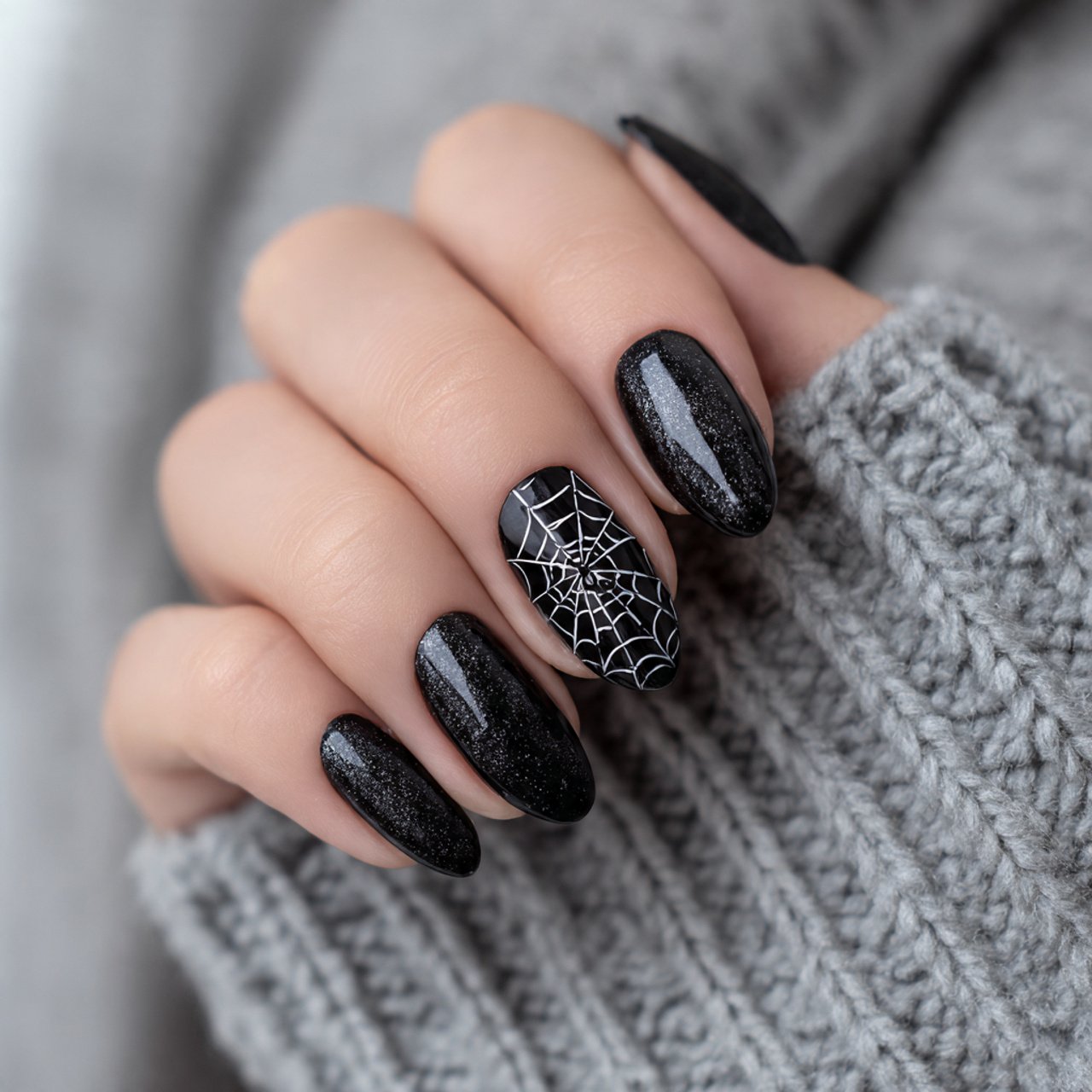 spider web accent nails attractive nails