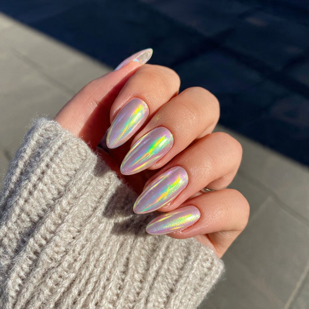 subtle holographic nails attractive nails