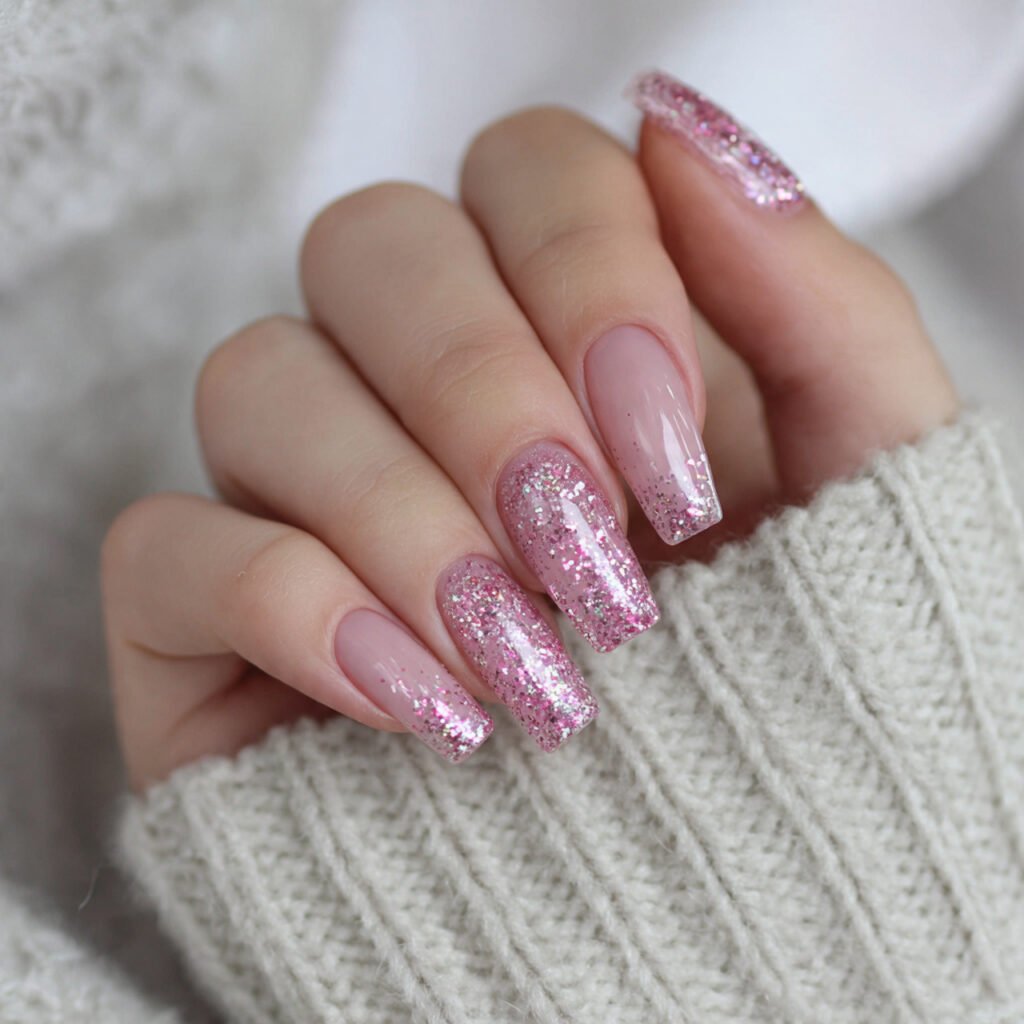 sugar glitter pink accent snow dust effect attract