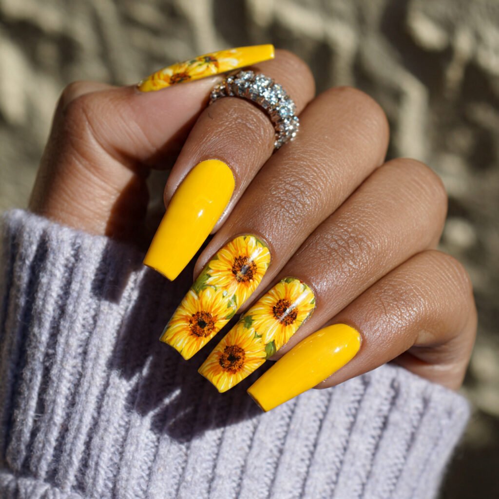 sunflower yellow full color bold happy statement