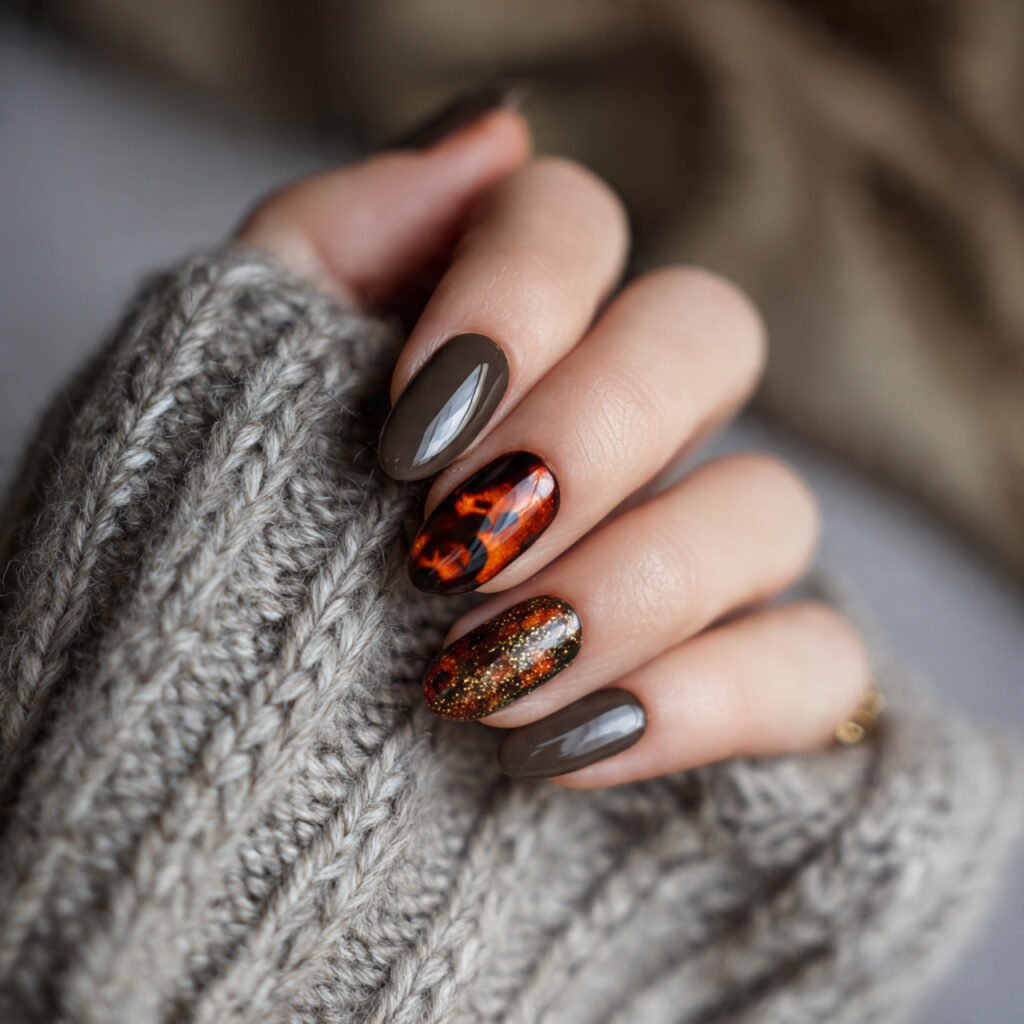 tortoiseshell accent nail one or two only attracti