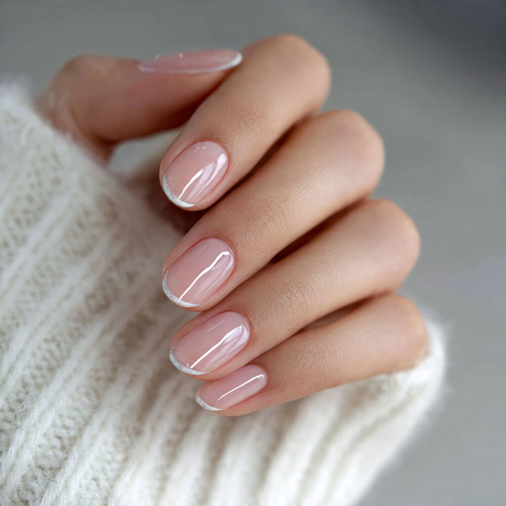 transparent half moon manicure attractive nails