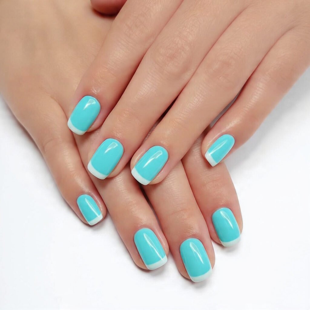 turquoise pool tile french attractive nails