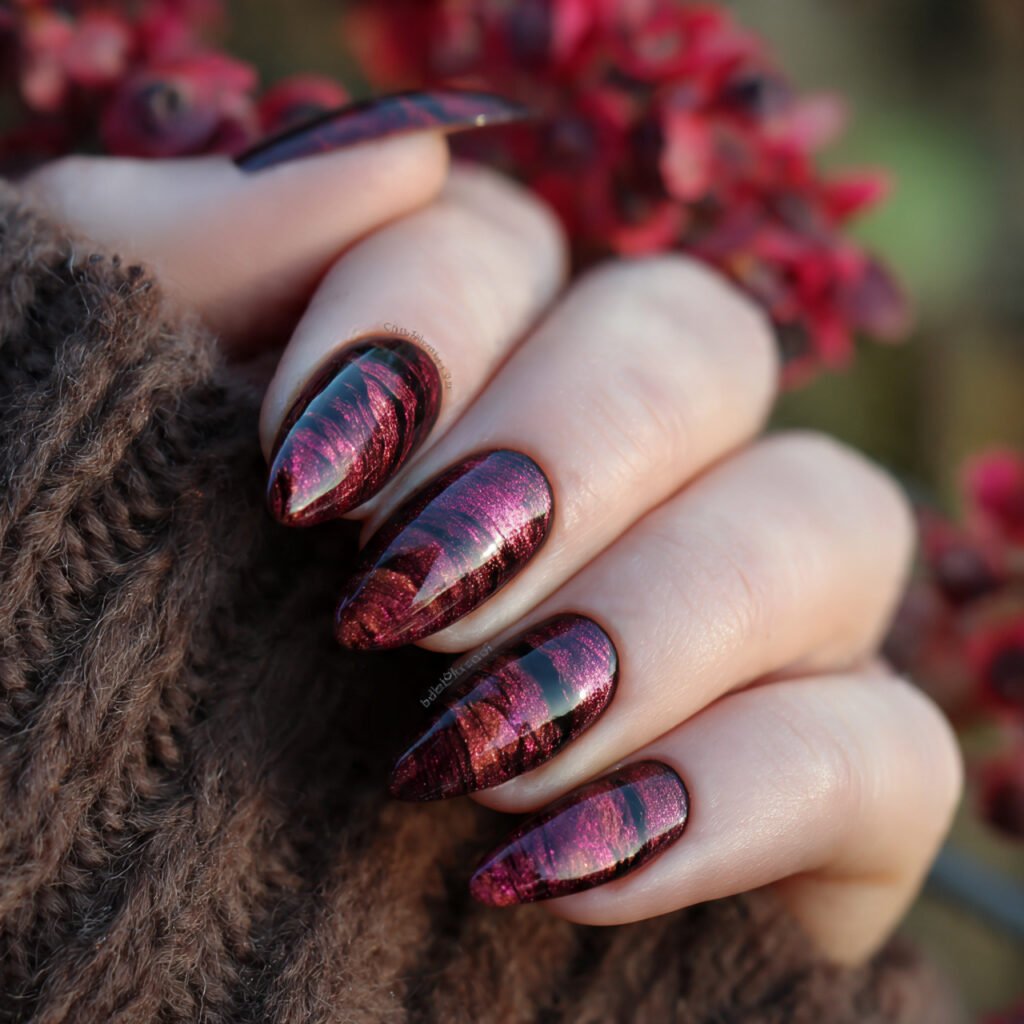 velvet cat eye in cocoa or deep berry