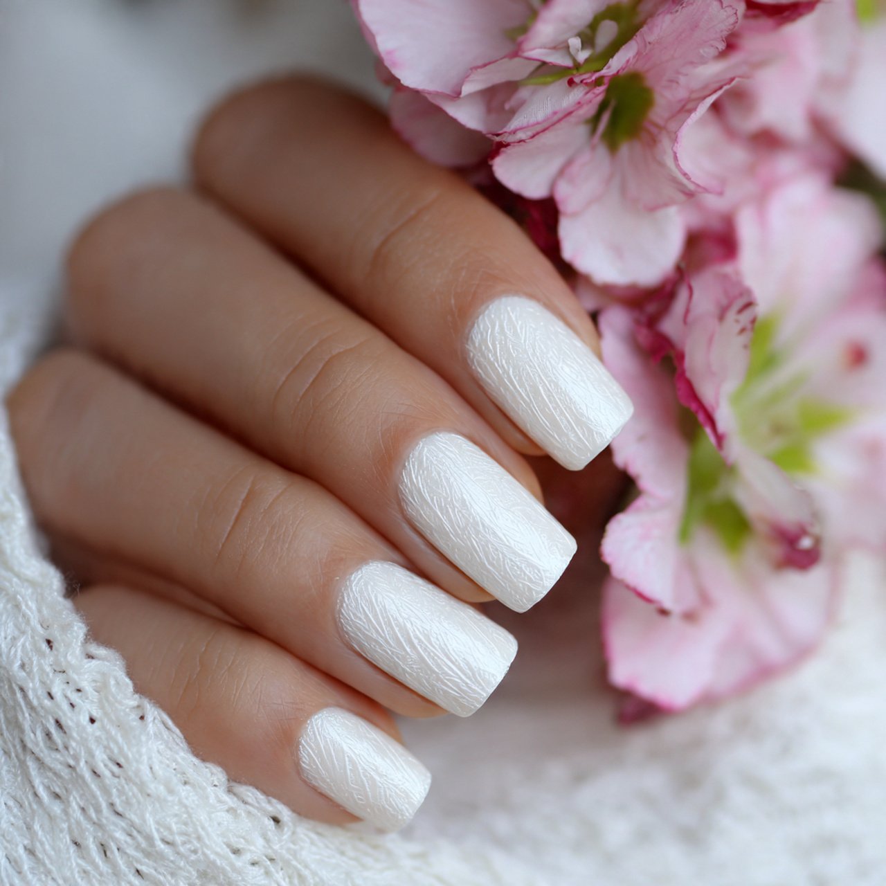 white linen nails soft white not harsh nature look