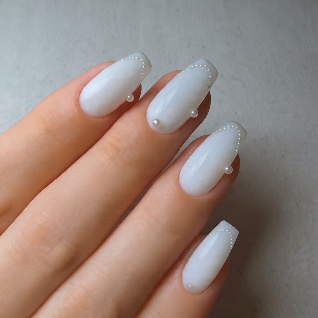 white snow glaze acrylic with pearl accents attrac