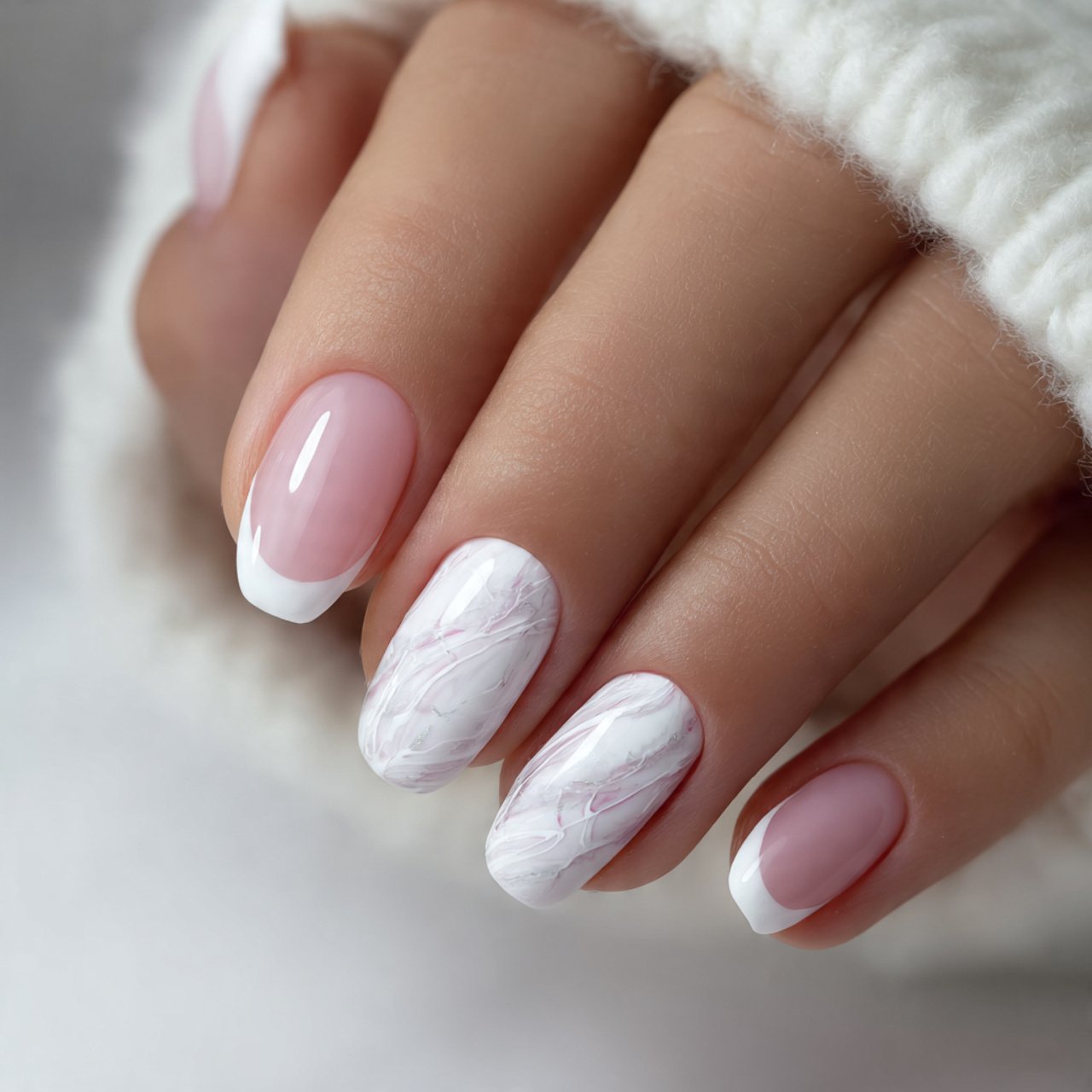 white swirl french tip nails attractive nails