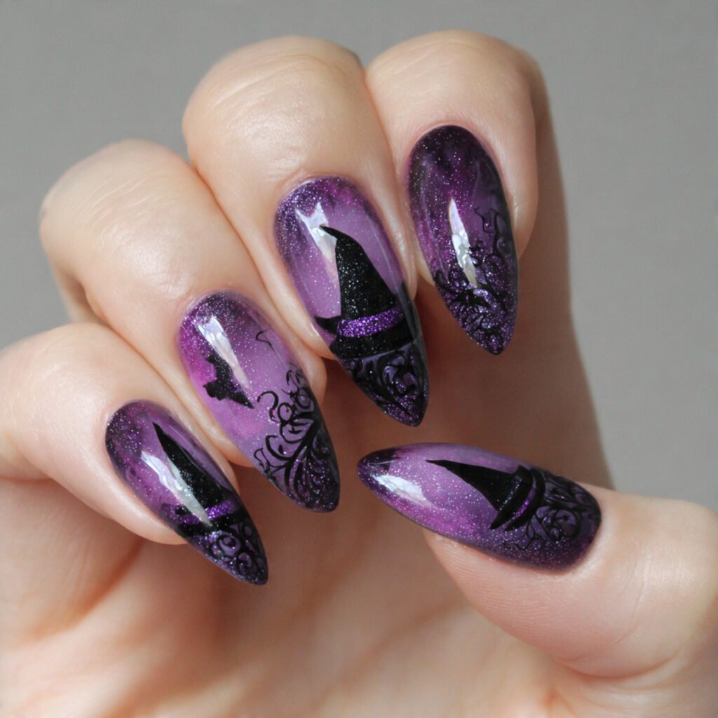 witch hat nail art attractive look nails
