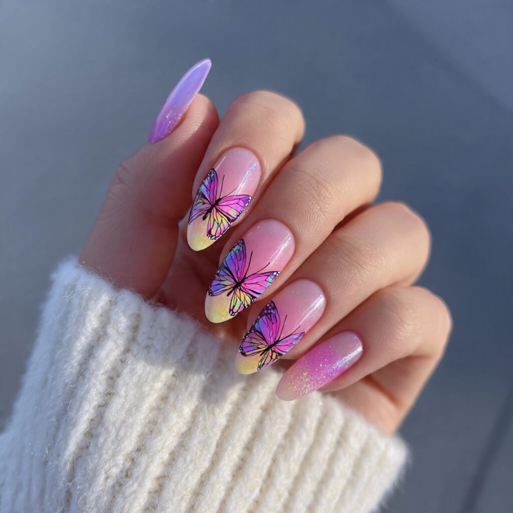 y2k butterfly nail art attractive nails