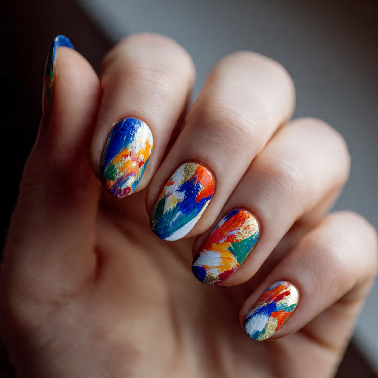 abstract painterly nails