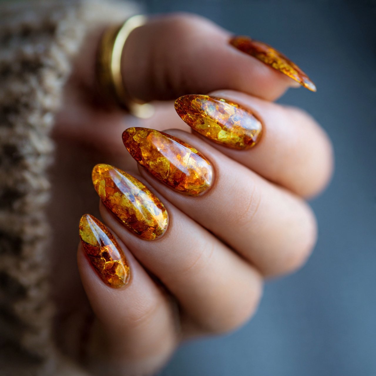 amber glazed nails