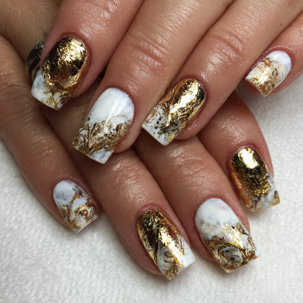 and gold foil nail designs elegant nails