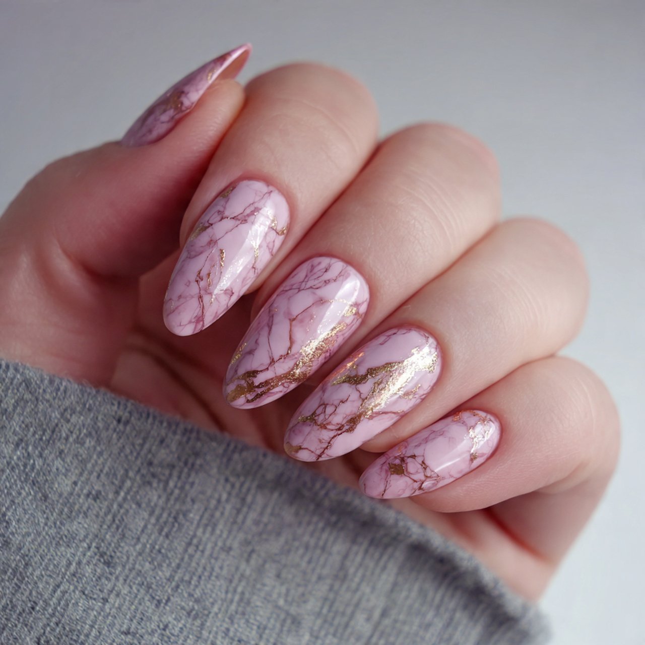 aura blush party nails nature look nails