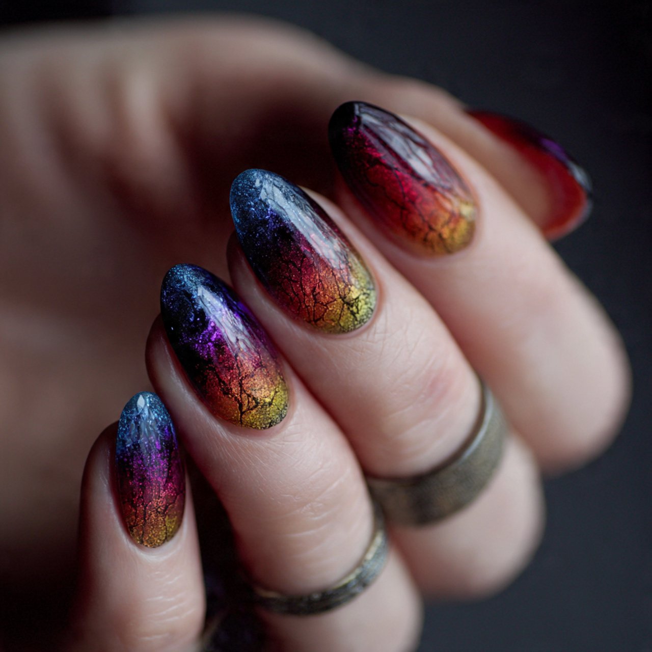 aura inspired blend nails