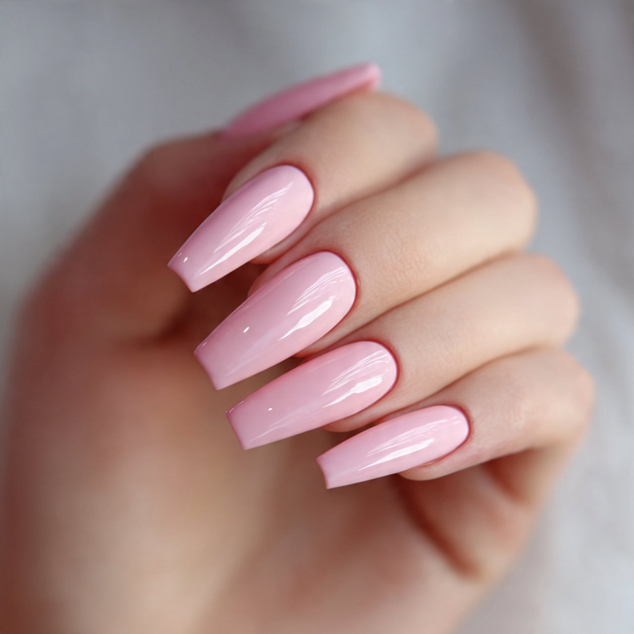 baby pink long nails elegant nails