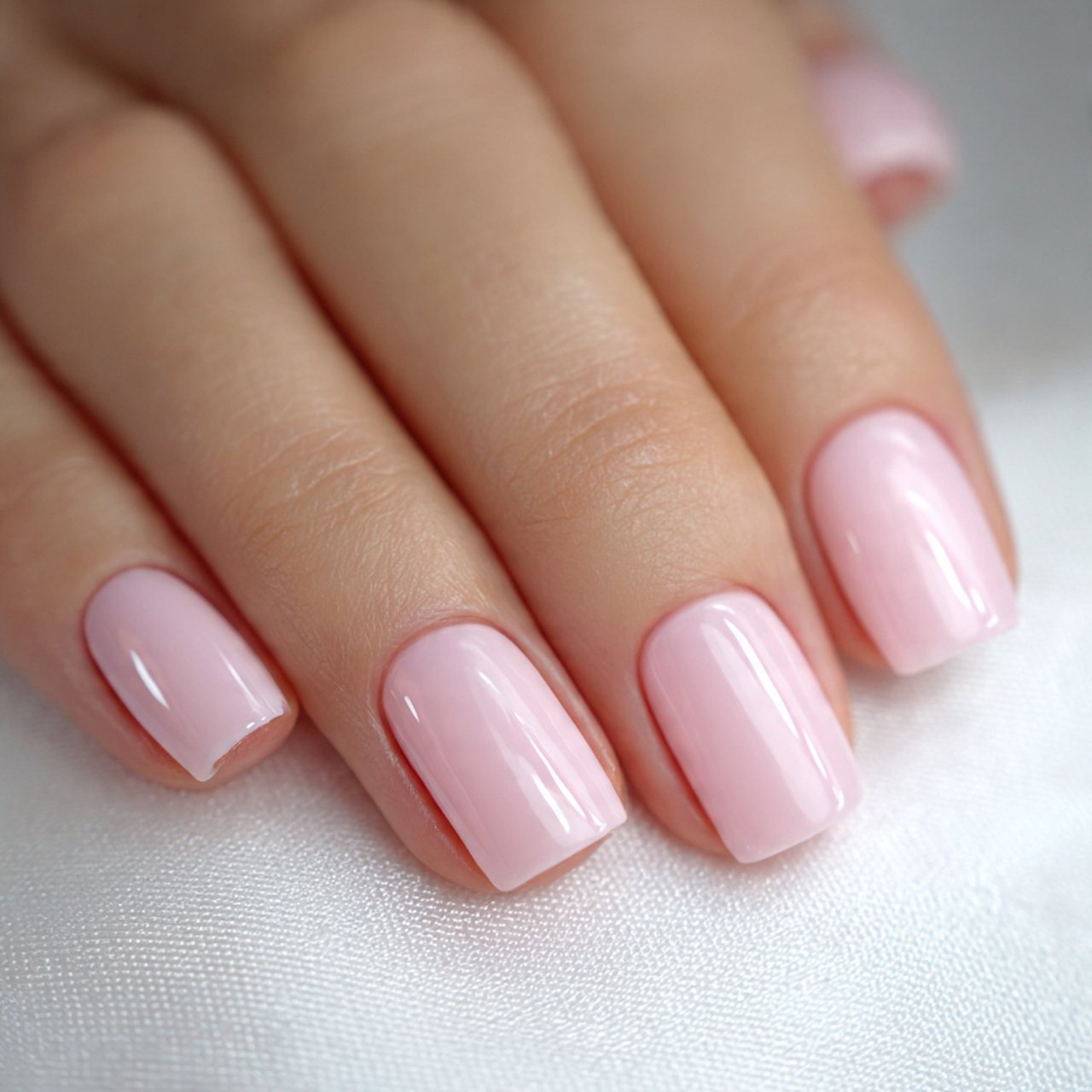 baby pink simple nails pretty nails