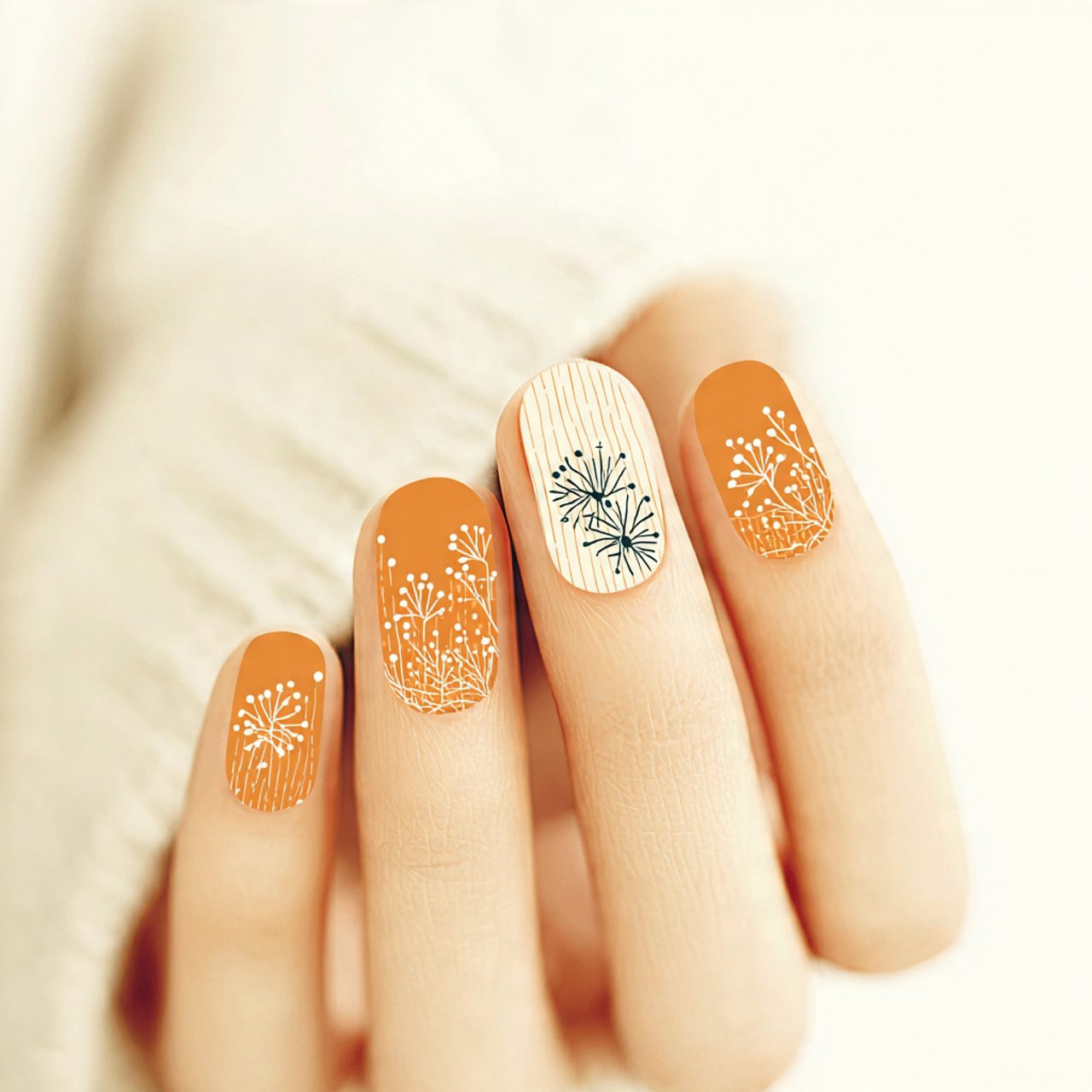 base tiny white snowflake detail one nail only att
