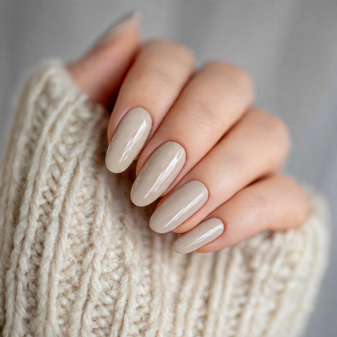beige nude with a satin finish attractive nails