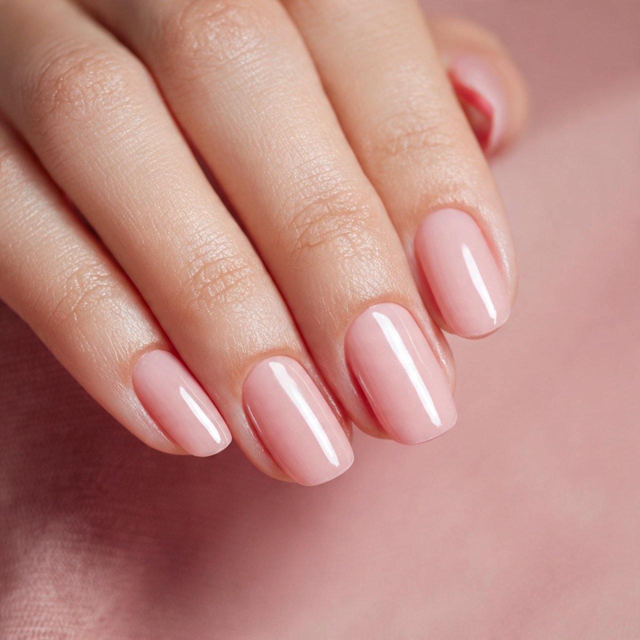 beige pink clean nails