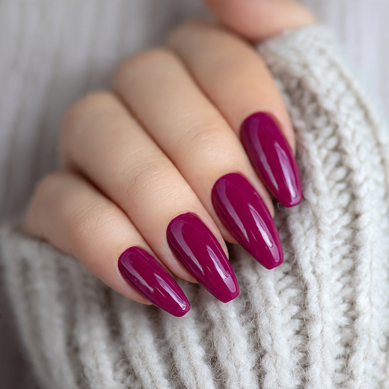 berry gloss acrylic nails