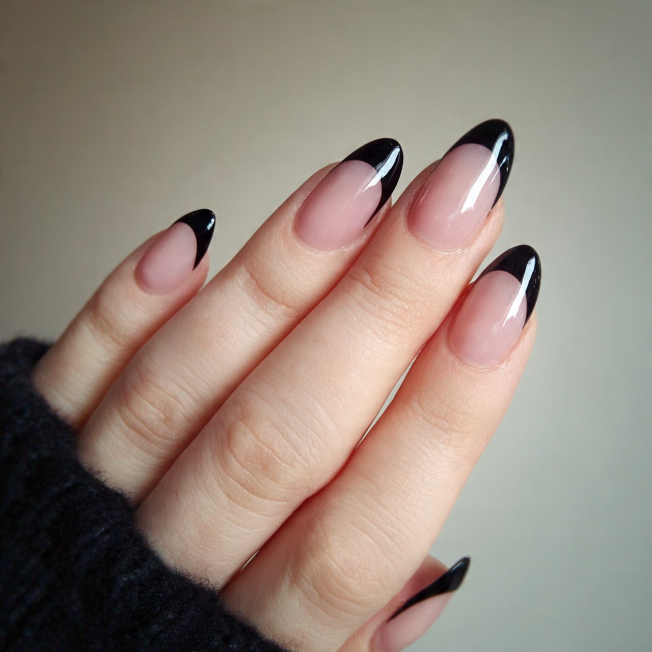 black french tip nails flawless nails 1