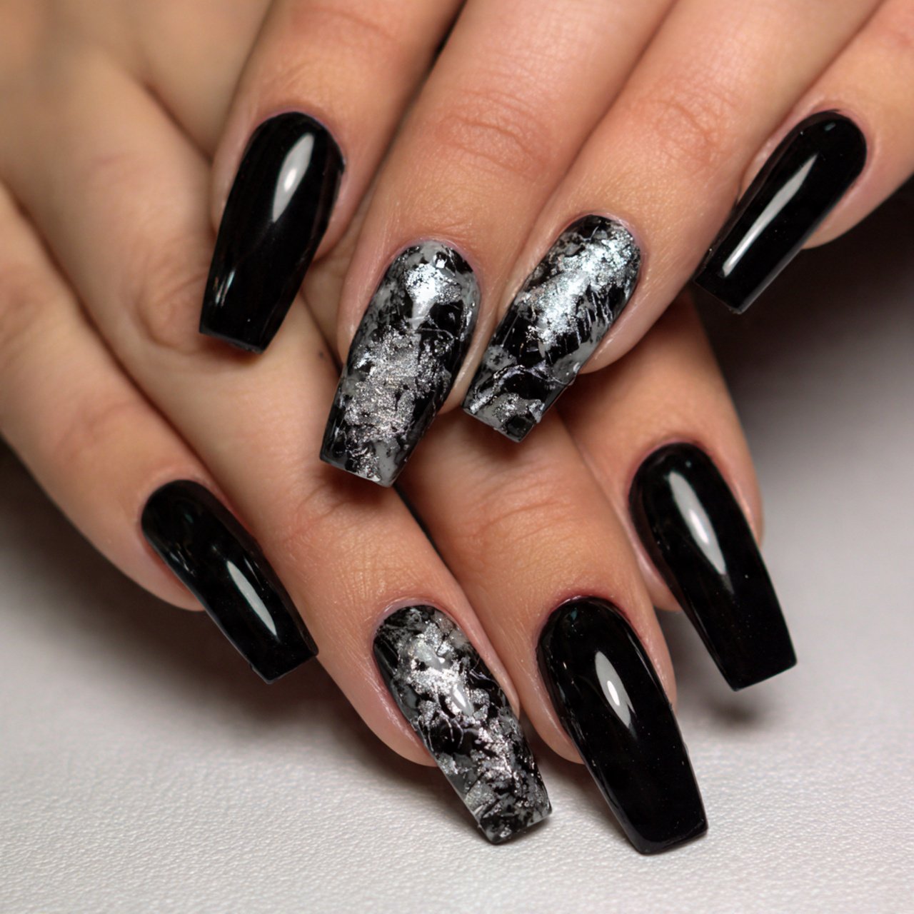 black gloss nail designs nature look nails