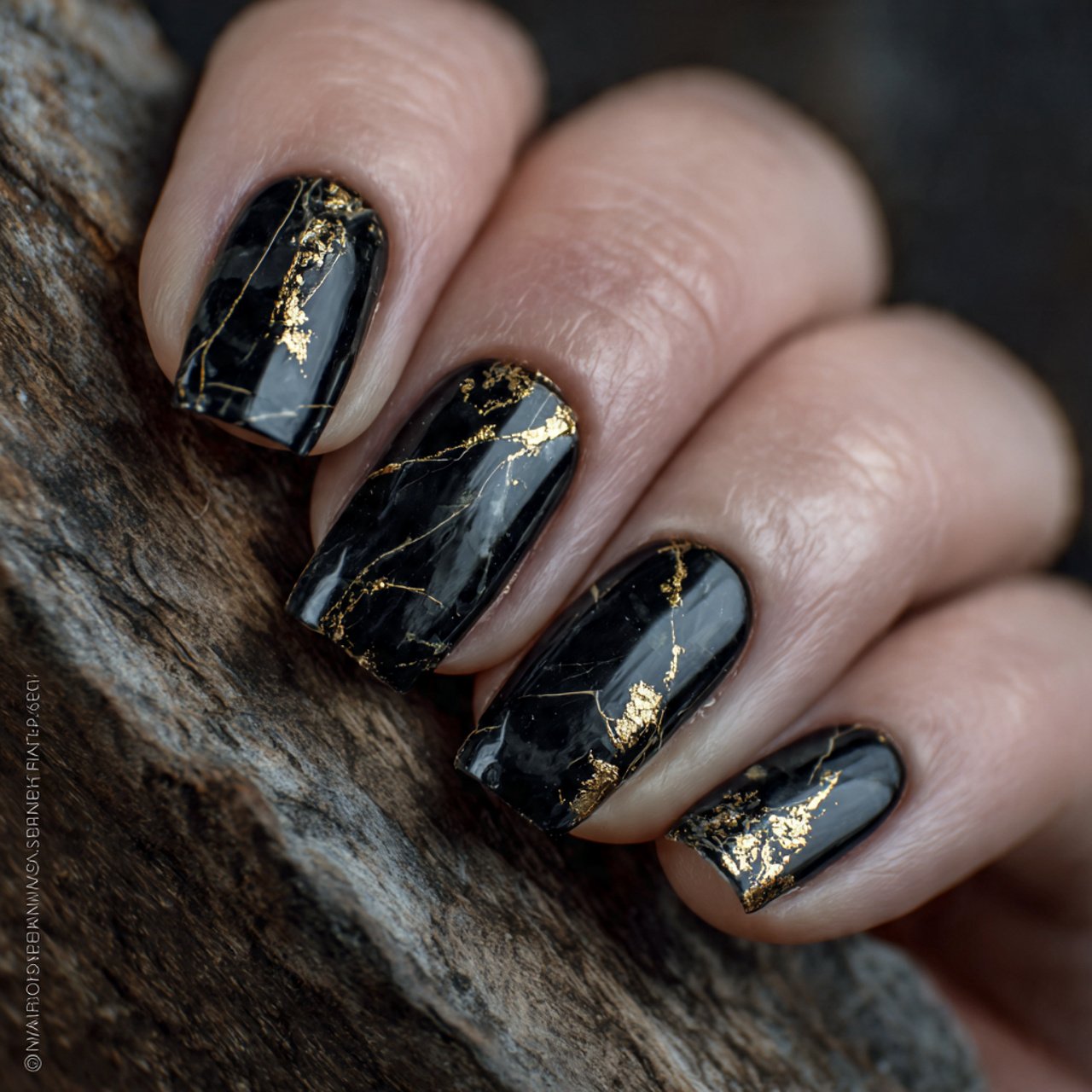 black with gold micro lines fine jewelry detail na