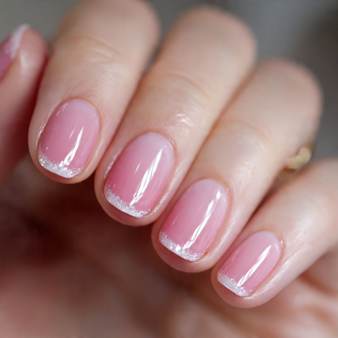 blush velvet french natural nails