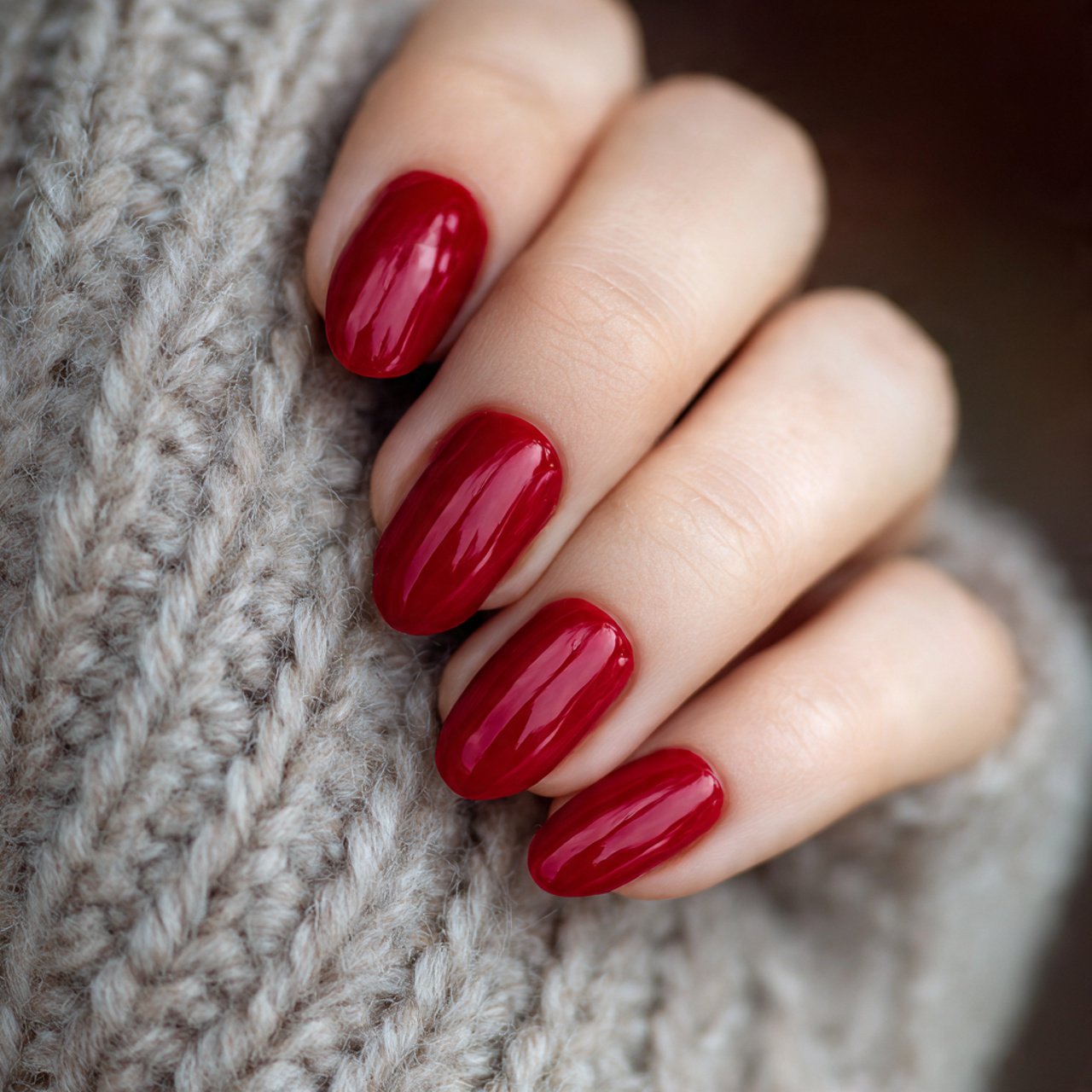 bold red nails natural nails