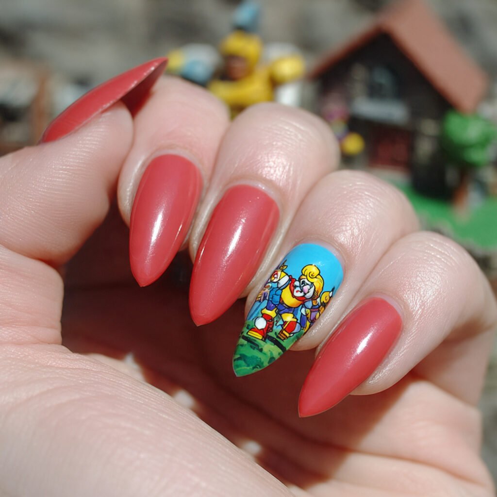 brick red birthday nails nature look nails