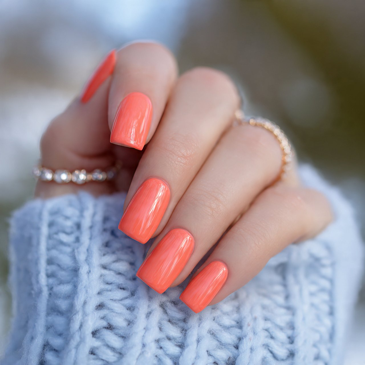 Nail Ideas Square: Nails Wear Beautifully 15 bright coral square nails cool look nails