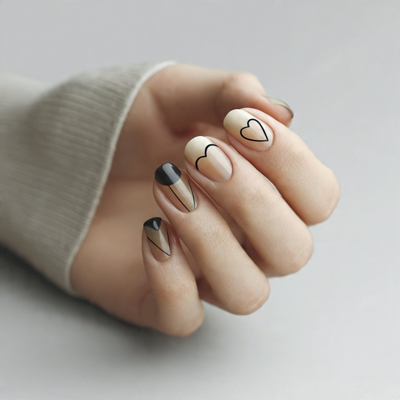 brown base with pink heart details decent look nai