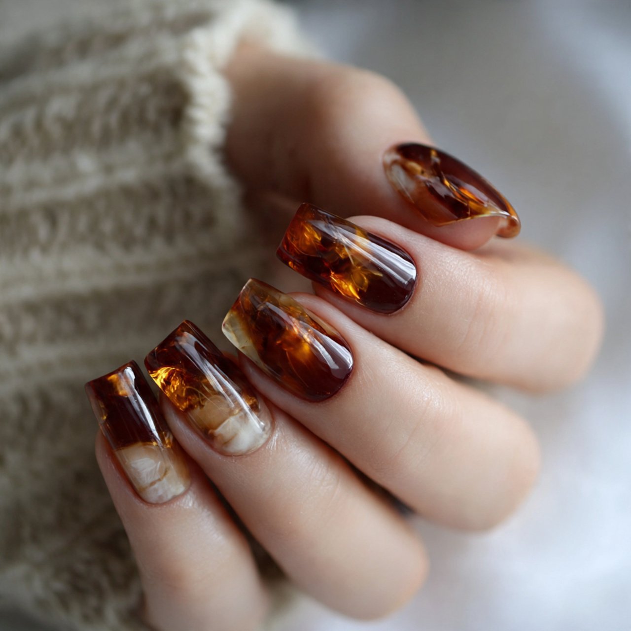 brown jelly nails attractive nails