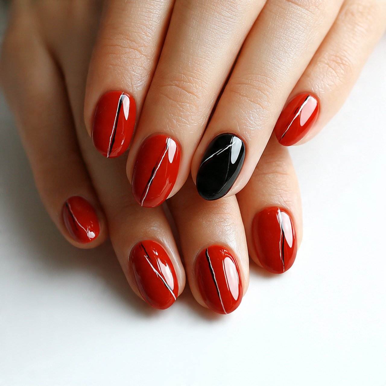 brown marble nails natural nails