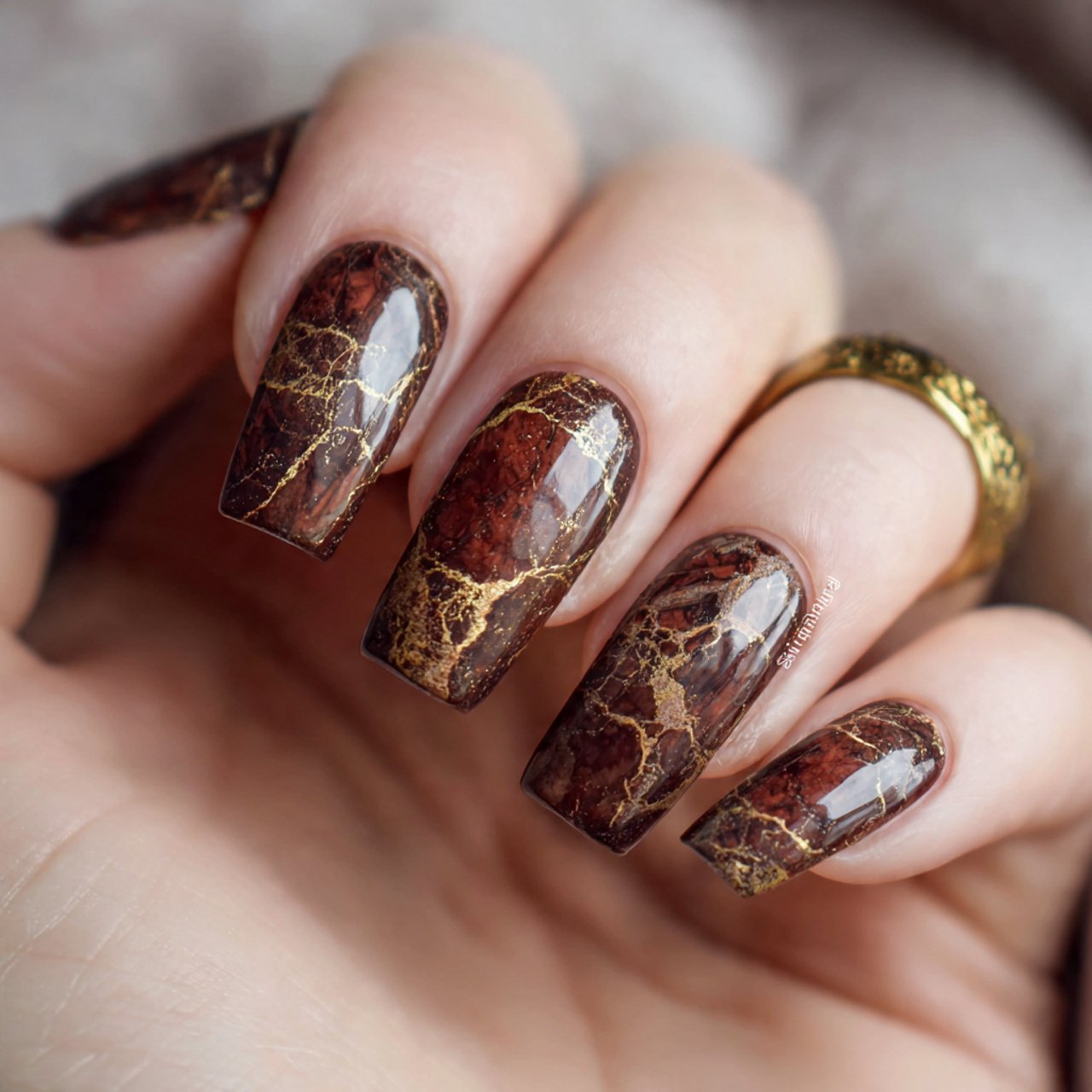 brown marble nails stunning nails