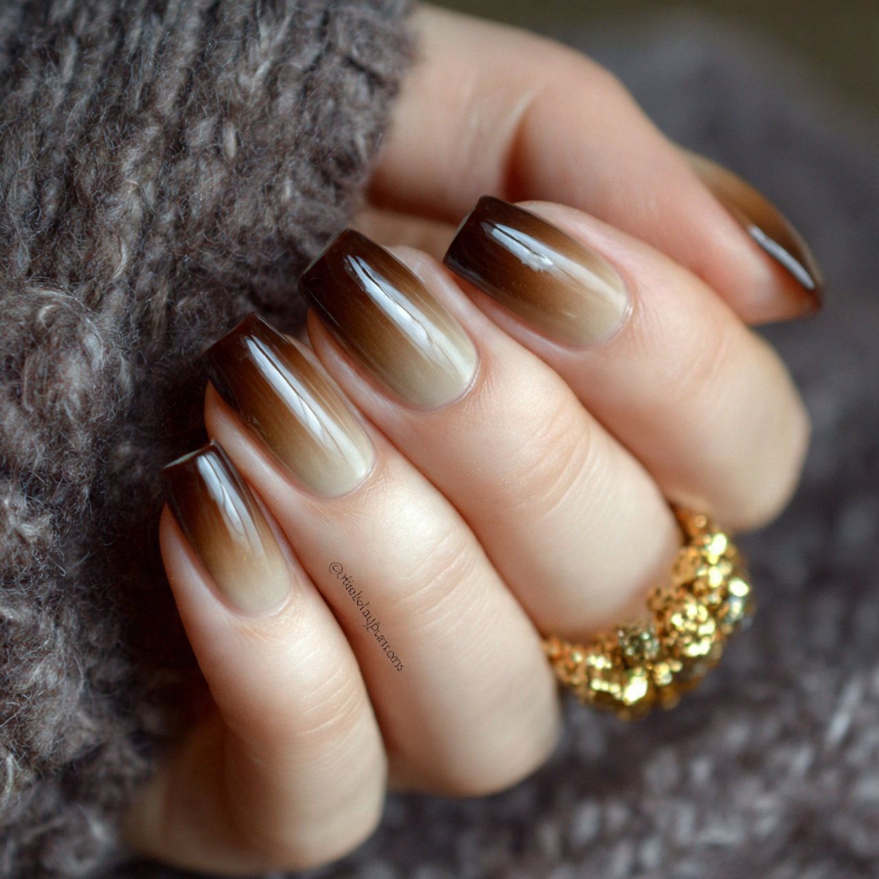 brown ombre fade nails hottestnails