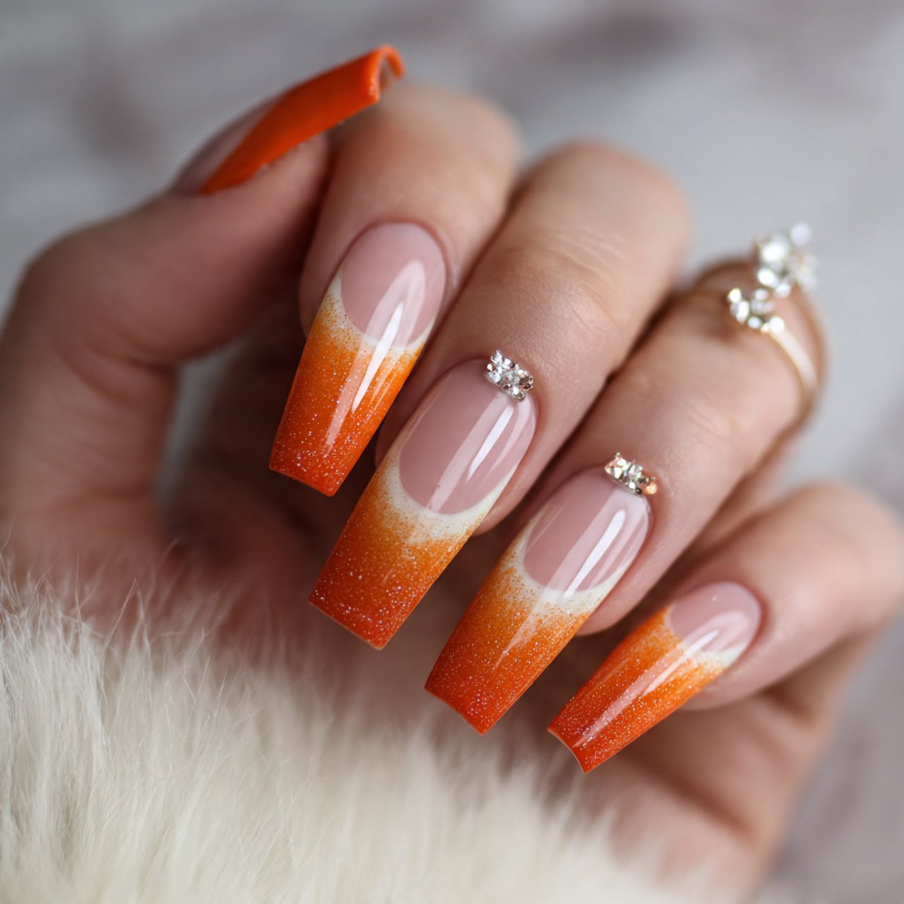 burnt orange french tips stunning nails