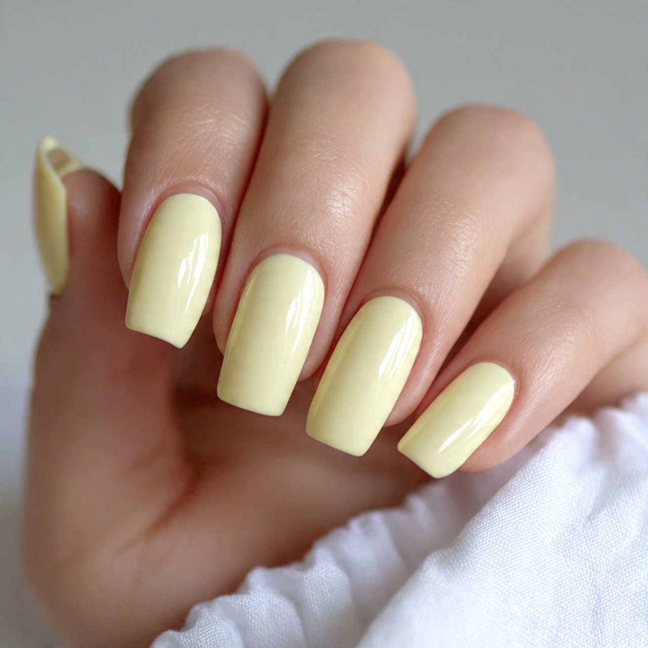 butter yellow cream nails 1