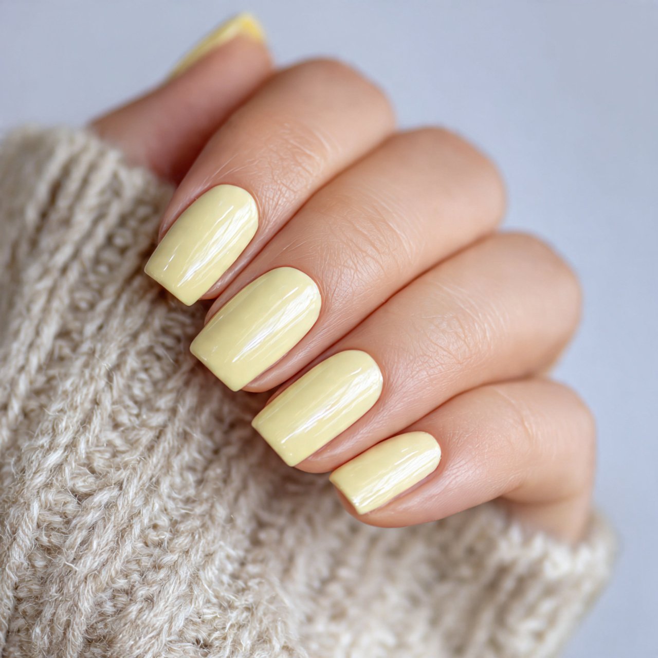 butter yellow cream nails