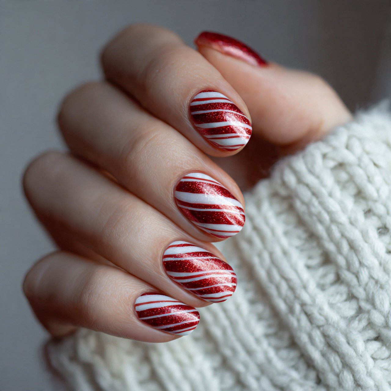 New Year's Nails: 15 Stunning Nail Designs to Ring in the New Year in Style 11 candy cane stripes with a twist attractive nails