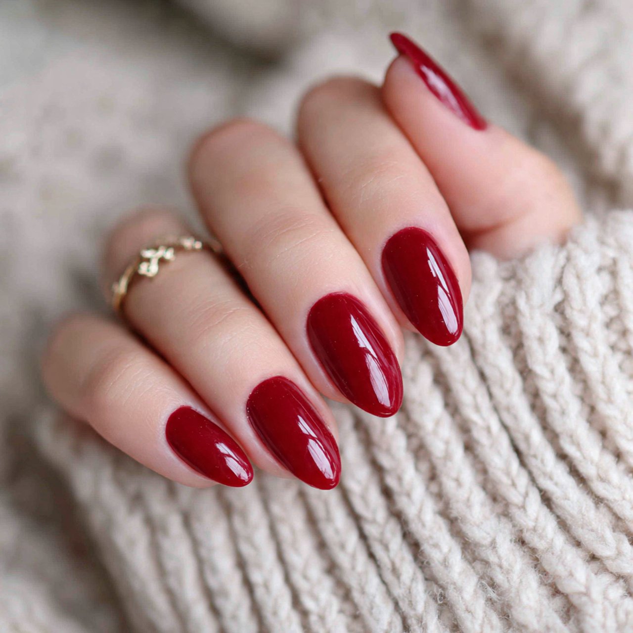 cherry red oval press on nails supper look nails